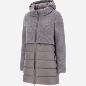 Herno mixed media jacket in grey, size 42 (US 10).